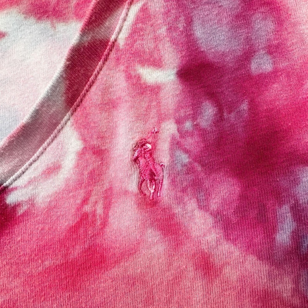Ralph Lauren XL Top‎ Handmade Tie Dye Pink Blue Spiral Festival Boho Artsy 430 - Picture 4 of 11